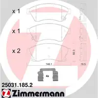 Zimmermann SPORT Bremsscheiben + Bel&auml;ge CHEVROLET AVEO CRUZE OPEL ASTRA J vorne