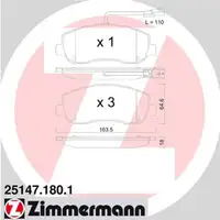 ZIMMERMANN Bremsbel&auml;ge Bremskl&ouml;tze + Wako f&uuml;r Nissan NV400 Opel Movano B vorne