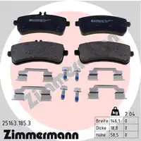ZIMMERMANN Bremsbel&auml;ge MERCEDES AMG GT C190 R190 + S-KLASSE W222 A/C217 hinten