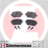 ZIMMERMANN Bremsbel&auml;ge AUDI A1 Q3 SEAT LEON SKODA OCTAVIA VW POLO SHARAN hinten