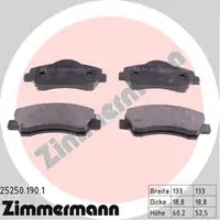 ZIMMERMANN Bremsbel&auml;ge Citroen C-Elysee C4 Cactus f&uuml;r Peugeot 301 308 II vorne