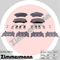 ZIMMERMANN Bremsbel&auml;ge Citroen C-Elysee C4 Cactus f&uuml;r Peugeot 301 vorne