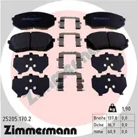 ZIMMERMANN Bremsbel&auml;ge HYUNDAI KONA SONATA TUCSON i40 ix35 KIA CEE'D SOUL vorne