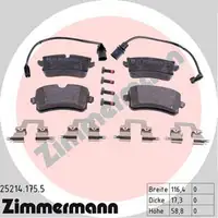 ZIMMERMANN Bremsbel&auml;ge Bremskl&ouml;tze + Wako f&uuml;r Audi A6 (4G C7) A7 (C7) 1KW hinten
