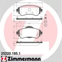 ZIMMERMANN Bremsbel&auml;ge Bremsbelagsatz Citroen C4 II 1.4VTi 95 DS4 1.6HDi vorne