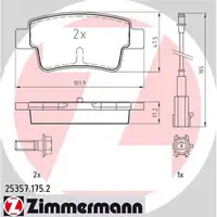ZIMMERMANN Bremsbel&auml;ge Bremsbelagsatz + Wako f&uuml;r Fiat Punto / Evo (199) hinten