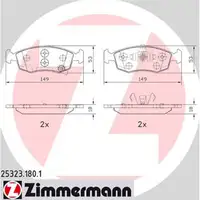 ZIMMERMANN Bremsbel&auml;ge Bremsbelagsatz + Wako f&uuml;r Fiat Panda Lancia Ypsilon vorne