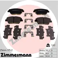 ZIMMERMANN Bremsbel&auml;ge f&uuml;r HYUNDAI SONATA VI (YF) 2.0 Hybrid KIA OPTIMA vorne