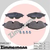 ZIMMERMANN Bremsbel&auml;ge VW ARTEON CADDY IV GOLF 7 PASSAT (3G) POLO (AW BZ) vorne