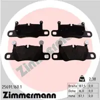 ZIMMERMANN Bremsbel&auml;ge PORSCHE 911 (991) 3.0/3.4/3.8 Carrera / S / GTS hinten