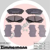 ZIMMERMANN Bremsbel&auml;ge Bremskl&ouml;tze f&uuml;r MAZDA 6 (GJ, GH) 2.0 2.5 2.2 D AWD vorne