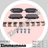 ZIMMERMANN Bremsbel&auml;ge + Wako f&uuml;r FIAT 500X (334) JEEP RENEGADE (BU) hinten