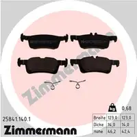ZIMMERMANN Bremsbel&auml;ge FORD FIESTA VII 1.0 EcoBoost 1.1 1.5 ST 1.5 TDCi hinten