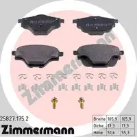 ZIMMERMANN Bremsen Bremsscheiben + Bel&auml;ge Citroen C4 P f&uuml;r Peugeot 308 II hinten