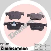 ZIMMERMANN Bremsbel&auml;ge Bremskl&ouml;tze Citroen C4 Picasso II f&uuml;r Peugeot 308 II vorne
