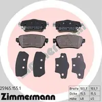 ZIMMERMANN Bremsbel&auml;ge NISSAN Qashqai II X-Trail T32 RENAULT Kadjar hinten
