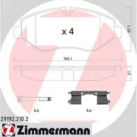 ZIMMERMANN Bremsbel&auml;ge Bremsbelagsatz Mercedes Sprinter Viano Vito Crafter vorne