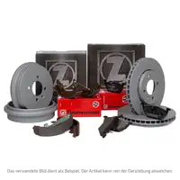 ZIMMERMANN Bremsscheiben + Bel&auml;ge + Trommeln + Backen FORD FIESTA 6 vorne hinten