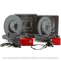 ZIMMERMANN Bremsscheiben + Bel&auml;ge + Wako BMW 3er E46 316i 318i vorne + hinten