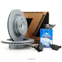 ZIMMERMANN Bremsen Kit Bremsscheiben + ATE Bremsbel&auml;ge f&uuml;r Audi Skoda VW hinten