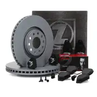 ZIMMERMANN Bremsscheiben + BREMBO Bremsbel&auml;ge + Wako AUDI S4 (B5) A6 (C5) vorne
