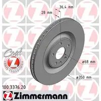 ZIMMERMANN Bremsscheiben Satz AUDI Q7 (4M) f&uuml;r PR-1K/1KU/1KW ab 01.2015 hinten