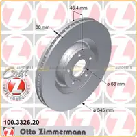 ZIMMERMANN Bremsscheiben Satz f&uuml;r Audi A4 (8E B6 B7) S4quattro PR-1LJ/S4 vorne