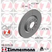 ZIMMERMANN Bremsscheiben Satz ALFA ROMEO GIULIA (952_) 2.0 + 2.2 D hinten