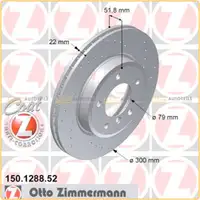 Zimmermann SPORT Bremsscheiben f&uuml;r BMW 3er E46 Z3 E36 3.0 Z4 E85 2.5/3.0i vorne