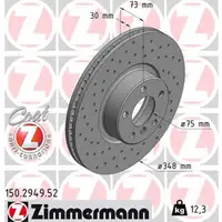 Zimmermann SPORT Bremsscheiben Satz f&uuml;r BMW X4 F26 M40i 360 PS vorne