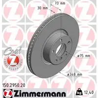 ZIMMERMANN Bremsscheiben Satz f&uuml;r BMW X4 F26 M40i 360 PS ab 11.2014 vorne