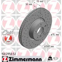 Zimmermann SPORT Bremsscheiben Satz f&uuml;r BMW X4 F26 M40i 360 PS vorne