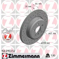 Zimmermann SPORT Bremsscheiben Satz f&uuml;r BMW 5er G30 G31 7er G11 G12 hinten