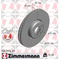 ZIMMERMANN Bremsscheiben f&uuml;r BMW 5er F10 F11 F07 6er F12 F13 7er F01-F04 vorne