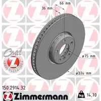 Zimmermann FORMULA F Bremsscheiben Satz f&uuml;r BMW F10 F11 F07 F12 F13 F01-04 vorne