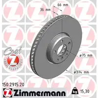 ZIMMERMANN Bremsscheiben f&uuml;r BMW 5er F10 F11 F07 6er F12 F13 7er F01-F04 vorne