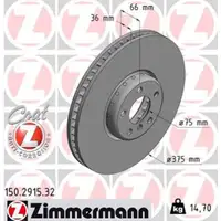 Zimmermann FORMULA F Bremsscheiben Satz f&uuml;r BMW F10 F11 F07 F12 F13 F01-04 vorne
