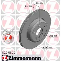 ZIMMERMANN Bremsscheiben Satz f&uuml;r BMW 3er F30 F31 F34 4er F32 F33 F36 hinten