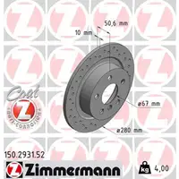 Zimmermann SPORT Bremsscheiben f&uuml;r BMW 2er F45 F46 X1 F48 + MINI F54 F60 hinten