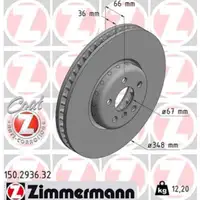 Zimmermann FORMULA F Bremsscheiben Satz f&uuml;r BMW 5er G30 G31 7er G11 G12 vorne