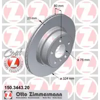 ZIMMERMANN Bremsscheiben Satz f&uuml;r BMW X5 E53 4.4i 4.6is 4.8is 320-360 PS hinten