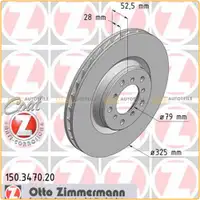 ZIMMERMANN Bremsscheiben Satz f&uuml;r BMW 3er E46 M3 3.2/CSL USA-Ausf&uuml;hrung vorne
