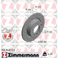Zimmermann SPORT Bremsscheiben Satz f&uuml;r MINI COUNTRYMAN R60 + PACEMAN R61 hinten