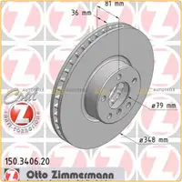 ZIMMERMANN Bremsscheiben Satz f&uuml;r BMW 7er E65 E66 E67 750i 367 PS vorne