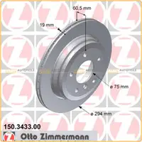 ZIMMERMANN Bremsscheiben f&uuml;r BMW 3er E46 325xi 192 PS 09.2000-02.2005 hinten
