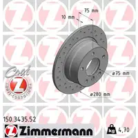 Zimmerman SPORT Bremsscheiben f&uuml;r BMW Z4 E85 2.0i 2.2i 2.5i 150-192 PS hinten