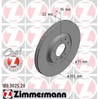 ZIMMERMANN Bremsscheiben Satz Citroen C6 3.0V6 2.2/2.7/3.0HDi hinten