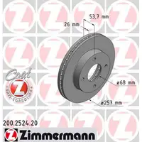 ZIMMERMANN Bremsscheiben Satz f&uuml;r Nissan NV200 1.6 16V 1.5dCi ab 02.2010 vorne