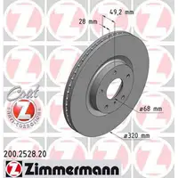ZIMMERMANN Bremsscheiben Satz f&uuml;r Infiniti M (Y51) Nissan Murano (Z50 Z51) vorne
