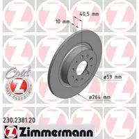 ZIMMERMANN Bremsscheiben Satz f&uuml;r Fiat 500L ab 09.2012 hinten